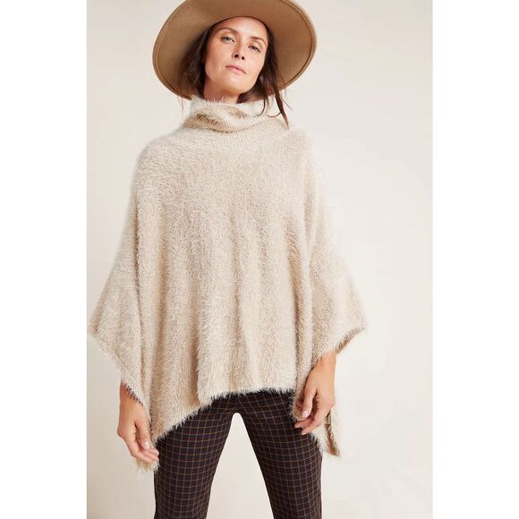 New Anthropologie Lara Eyelash Poncho OS